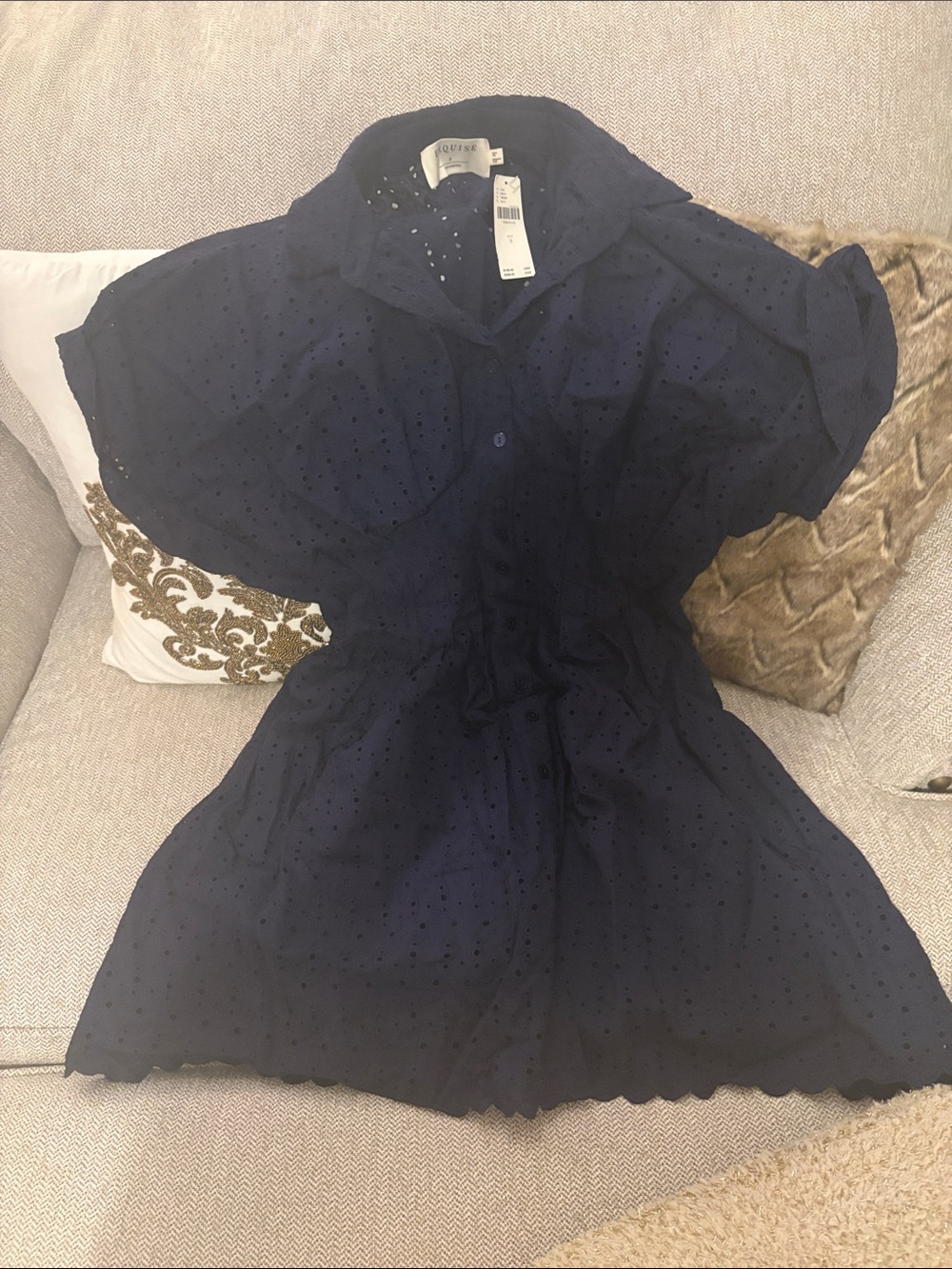 THE TOBIE EYELET MINI SHIRTDRESS - Picture 7 of 11